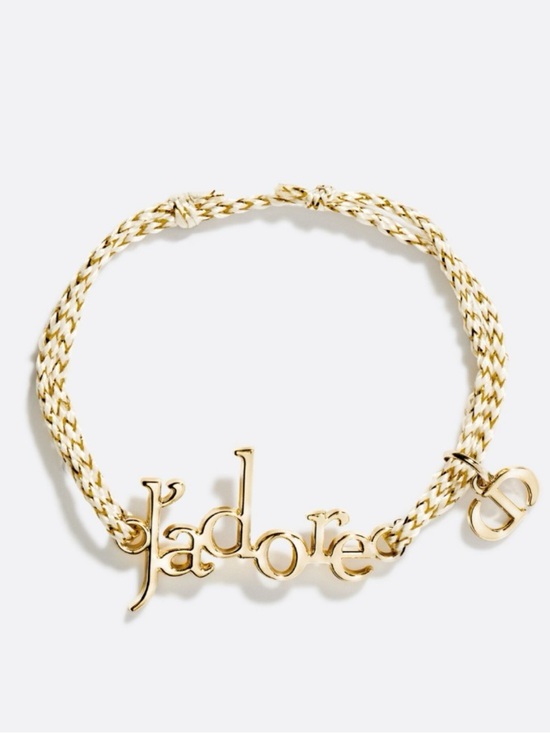 Rare!Stunning Dior Gold and Cream \'J\'adore\' Braided Cord Bracelet